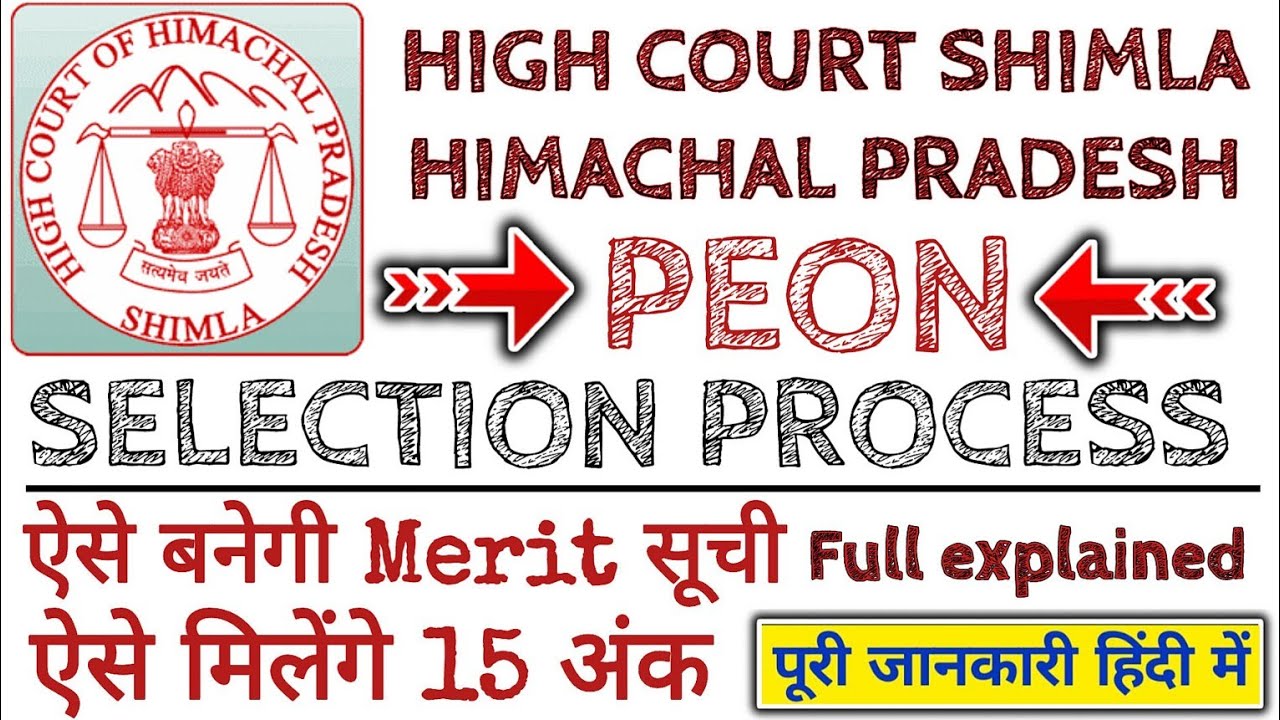 Hp High court Peon भर्ती | Selection Process | 15 अंक कैसे मिलेंगे | Full Explained