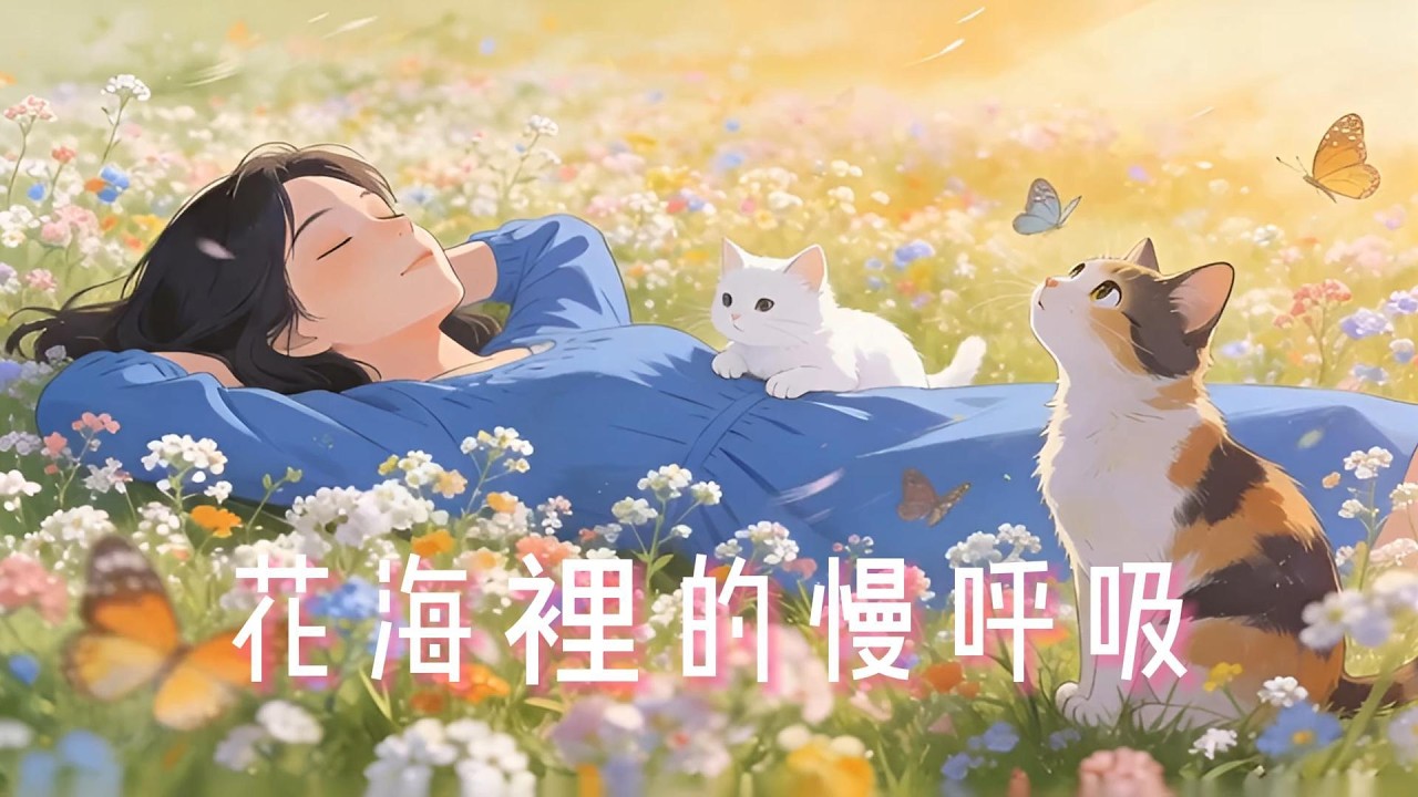 「音樂放輕鬆」讓音符成為柔軟的土地，承接所有疲憊與雜念，在花海中靜靜休息。Stress Relief Music