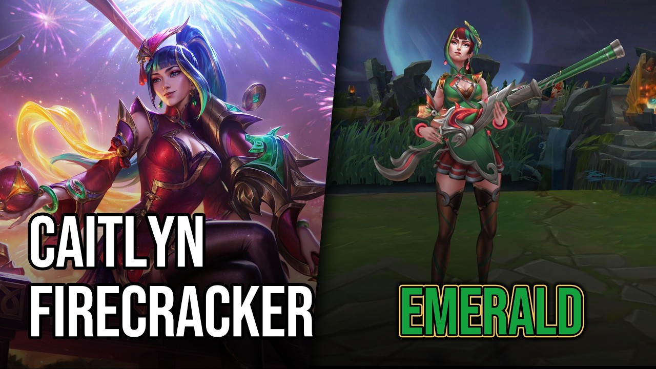 Firecracker Caitlyn Skin - Emerald | League of Legends | Chromas Skin