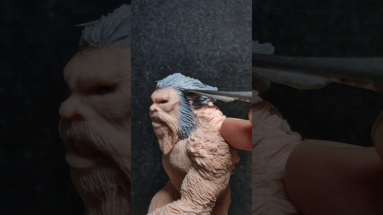 Sculpting Sasquatch: Hair #bigfoot #sculpture #sasquatch #art #polymerclay