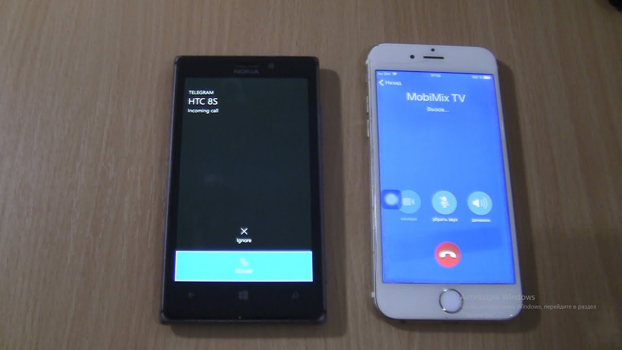 Telegram Ios+Windows Phone Incoming & Outgoing call at the Same Time
