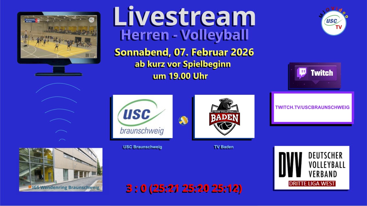 USC Braunschweig lässt am 07.02.2026 dem TV Baden nicht den Hauch einer Chance
