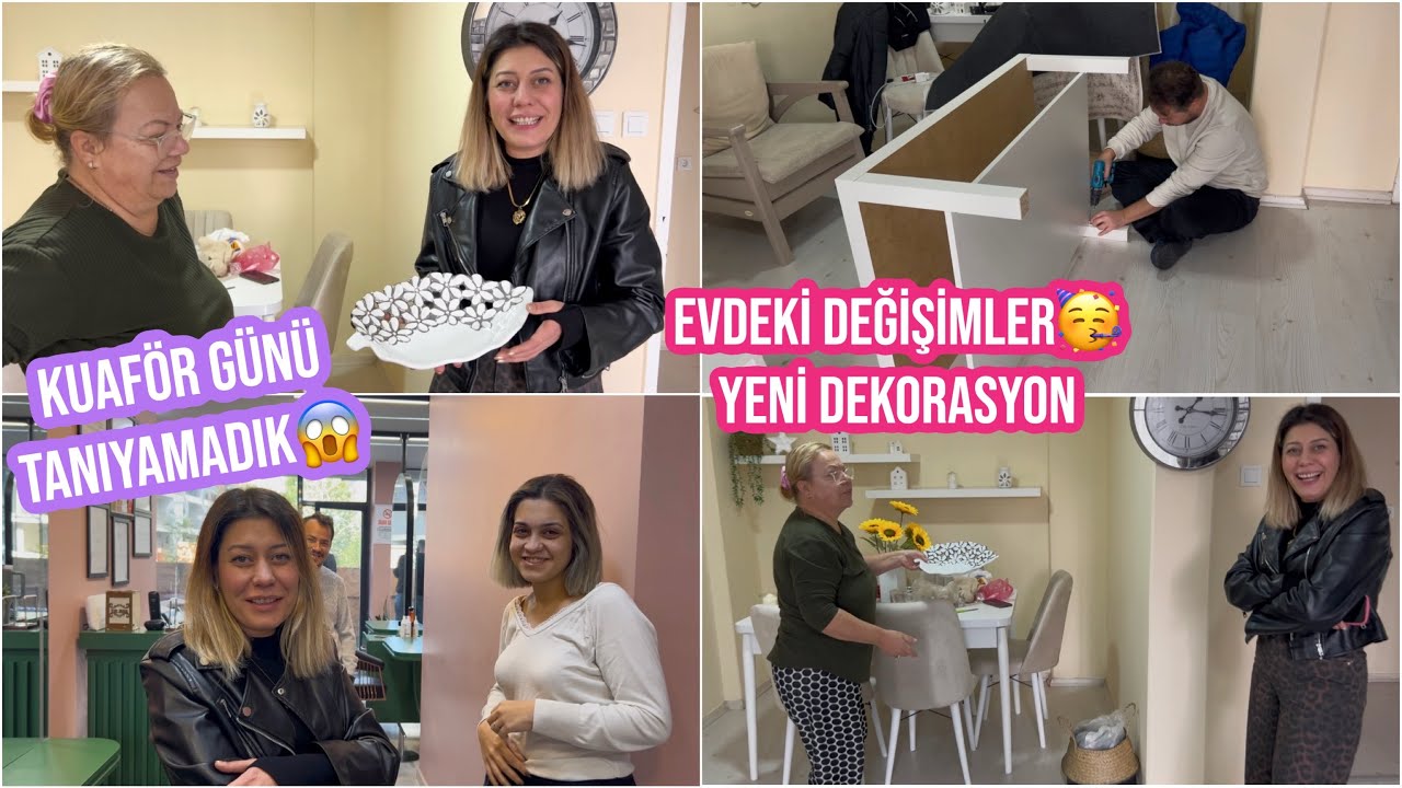SALONU YENİLİYORUZ, YENİ DEKORASYON🥳NİŞAN TEPSİM❤️ALIŞVERİŞ, SAÇLARIMI BOYATIYORUM😍