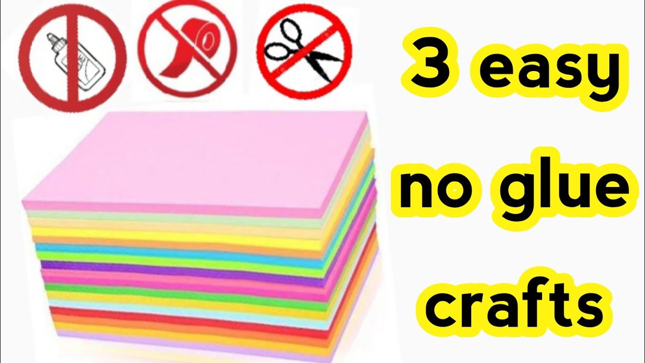 3 paper crafts without glue/Origami/Easy origami/No glue paper craft/Paper craft/Easy paper craft