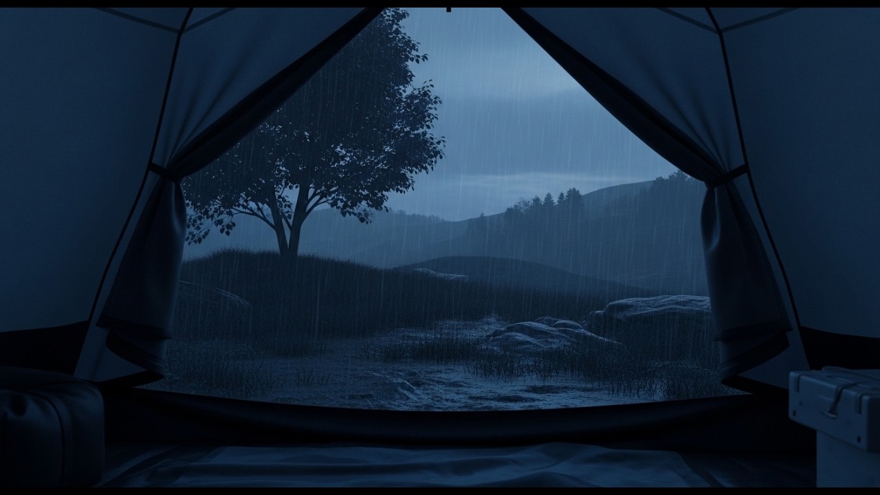 No Ads Rain Sounds in a Tent at Night | Cozy Camping Rain for Sleeping & Relaxing