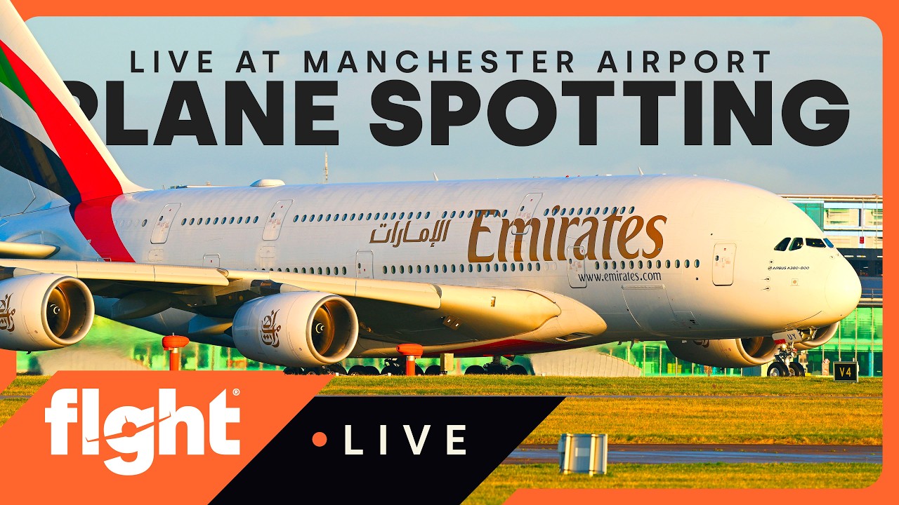 LIVE Manchester Airport ⚠️ A380 & Gusty Crosswind Arrivals (EGCC)