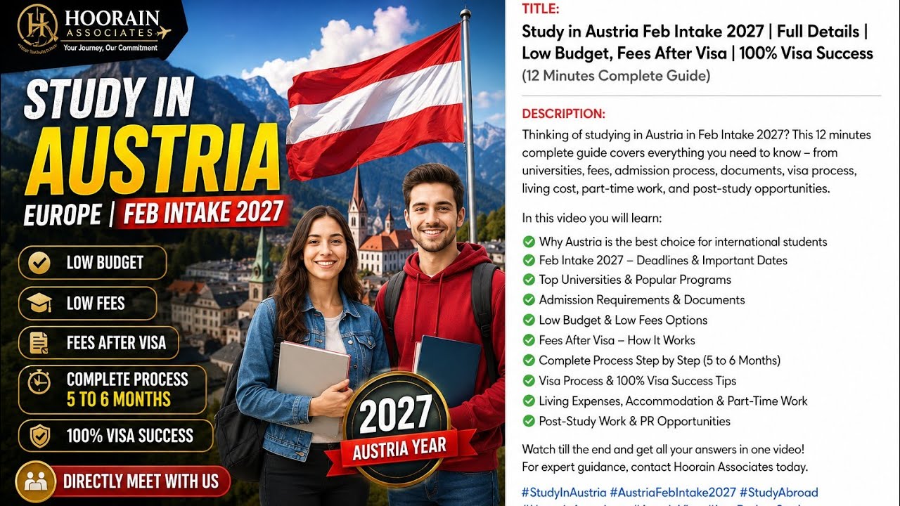 Study in Austria February Intake 2027 🇦🇹 | Low Budget, Fees After Visa | Complete Guide