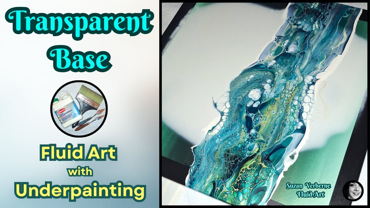 Fluid Art Swipe: Transparent Base & Underpainting #fluidart #acrylicpour #paddlebrush