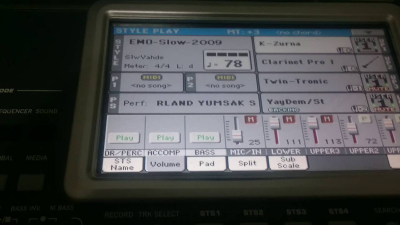 Korg pa serilerinde başka setten ses alma.