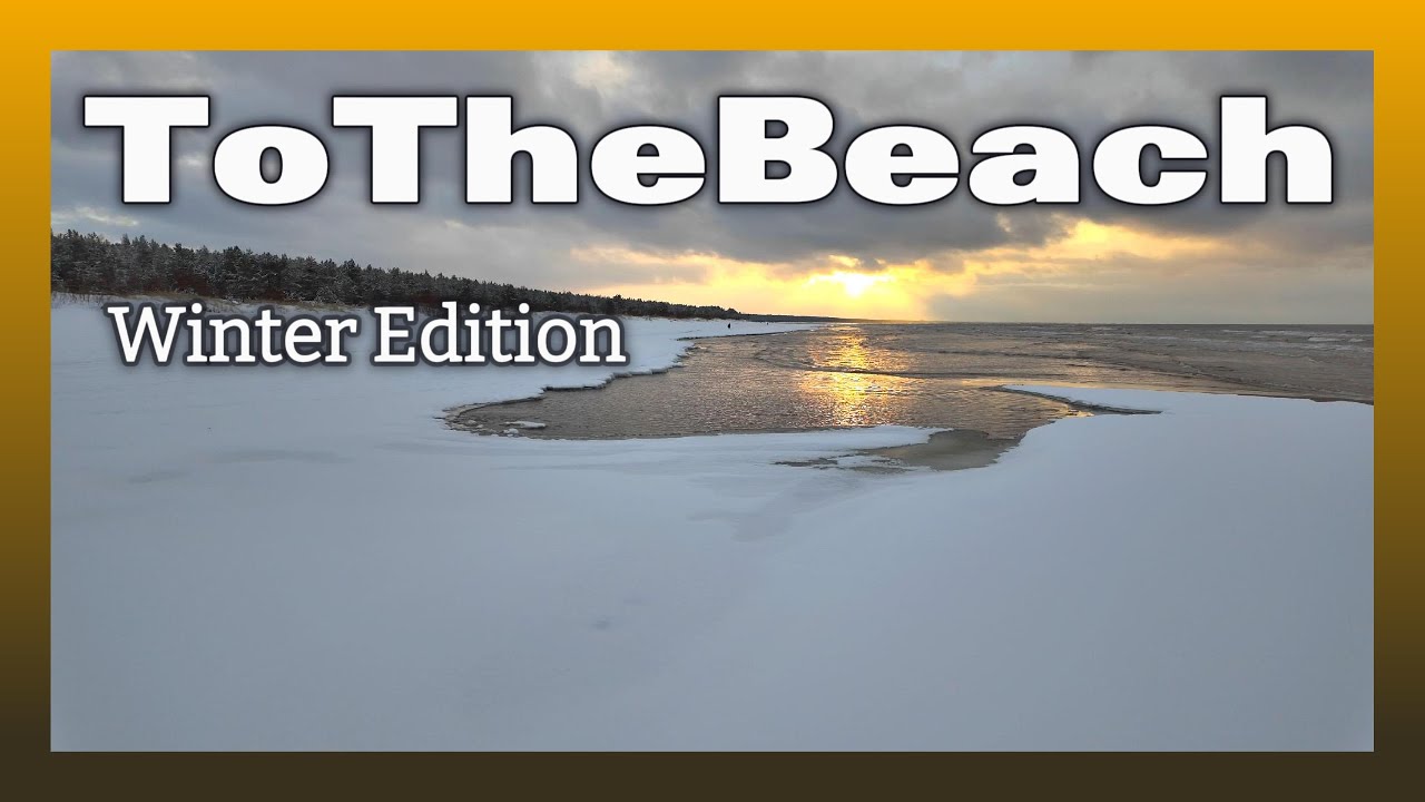 Relax and Chill Binaural 3D Sound FPV Walking Tour By A Snowy Beach and Icy Sea surf
