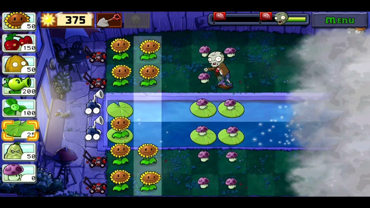 Plants vs Zombies Fog Level 4 Walkthrough | PVZ | ST Warriors Gaming | STW