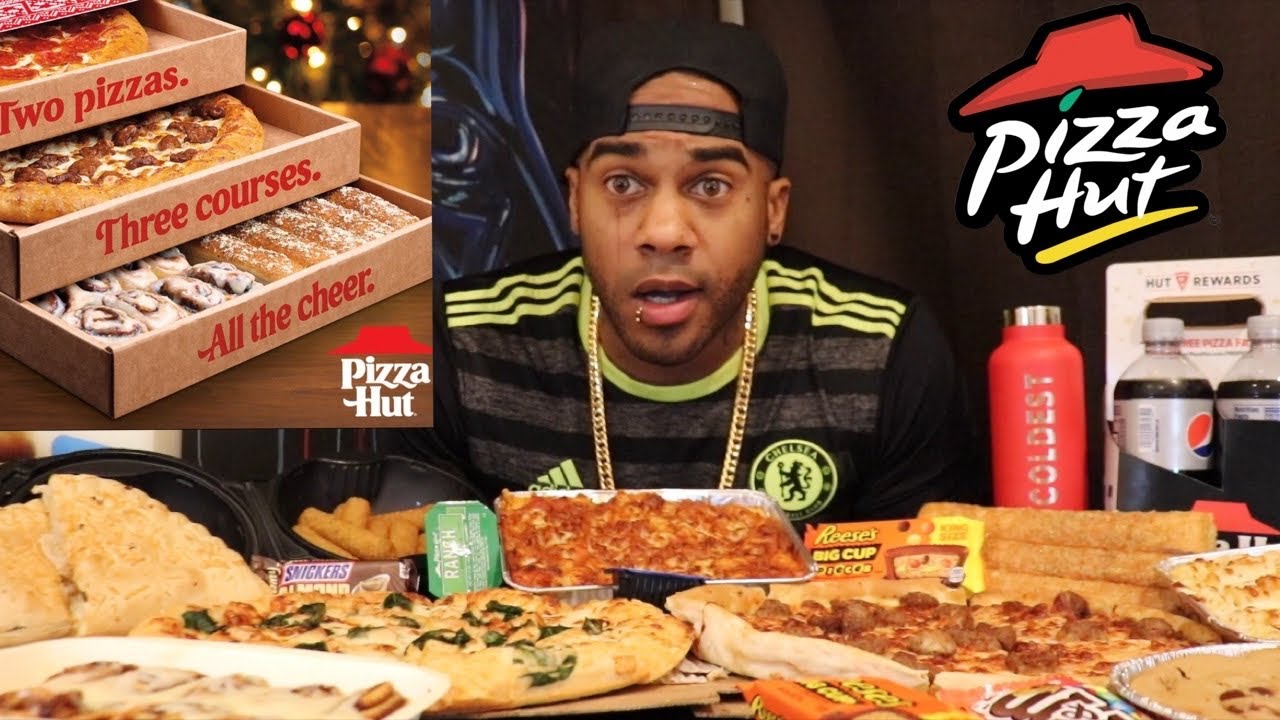 (12,000+ Calories) Pizza Hut Triple Threat Box Eating Challenge
