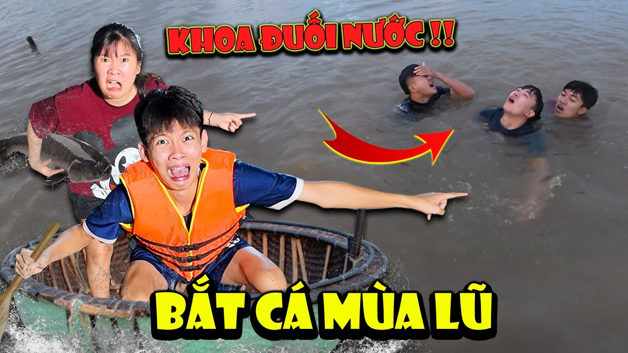 Bắt Cá Mùa Mưa Lũ Ngoài Đồng - Khoa Bị Trượt Chân Suýt Đuối Nước Khiến Team Anh Tóc Xoăn Lo Lắng