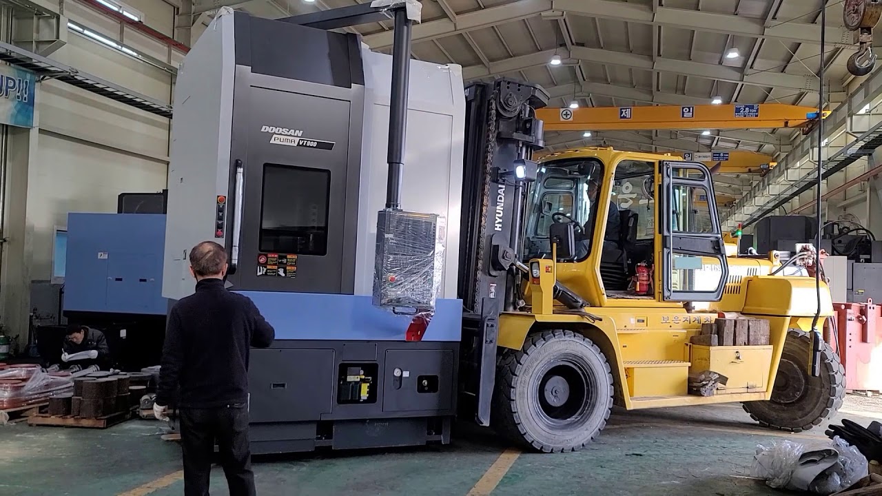 DOOSAN Puma VT900 - Cách di chuyển và lắp đặt.
