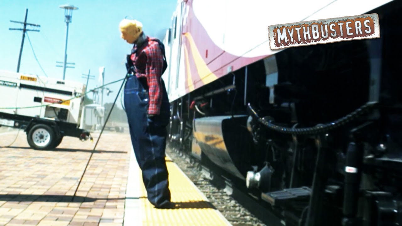 Will A Speeding Train Suck You Off The Platform? | MythBusters