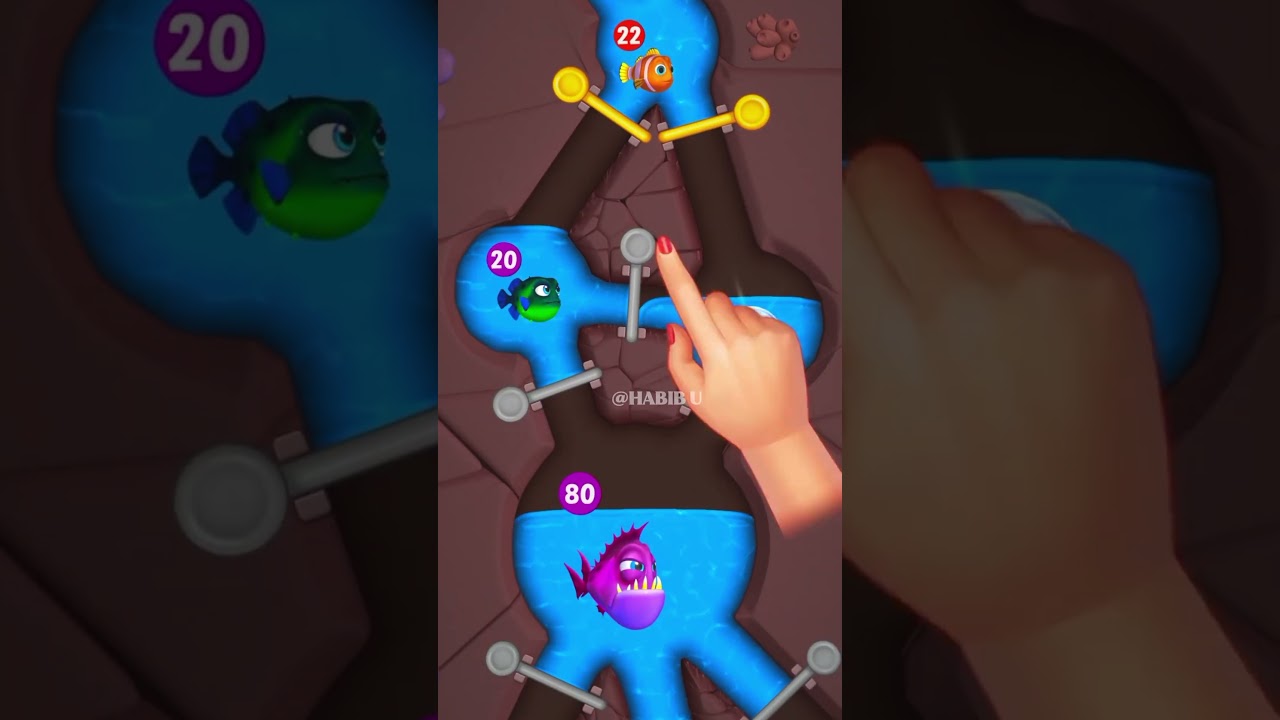 Pull & Eat l Pin l Fishdom mini game ads review Video