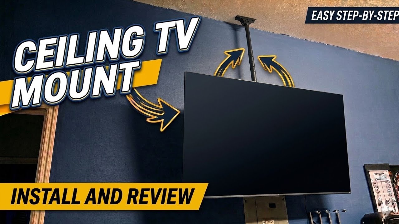 Budget Friendly Ceiling TV Mount Review and Install