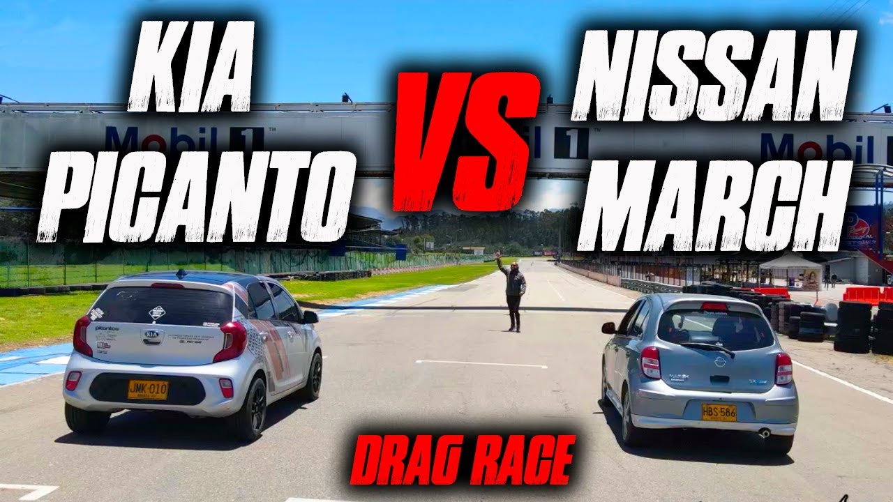 Nissan March VS Kia picanto 1/4 de Milla Drag Race