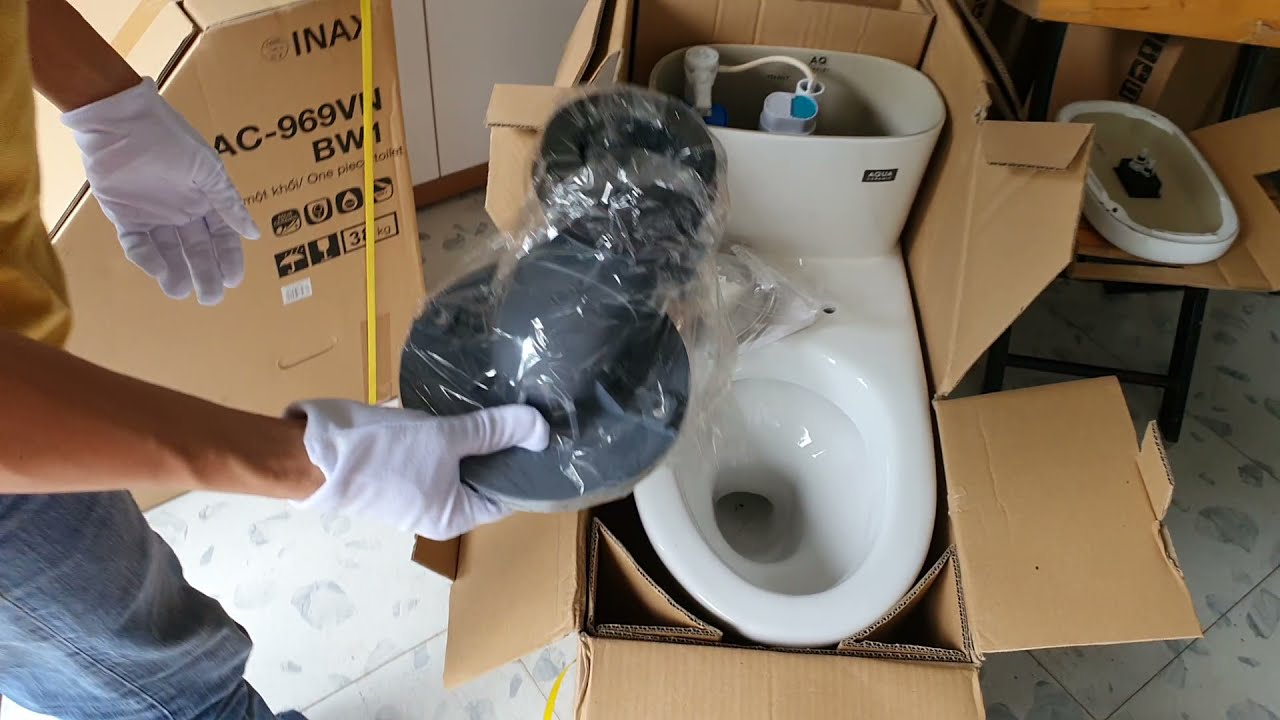 Đập hộp và test nước bồn cầu inax AC-959VAN 1 khối
