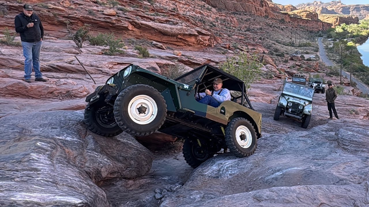 Antique 4x4s on Moab Rim During Easter Jeep Safari 2025