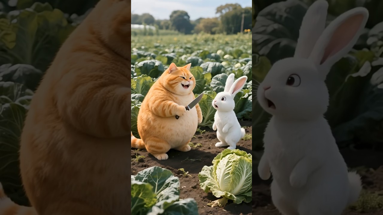 Cat hair cut rabbit 😱 