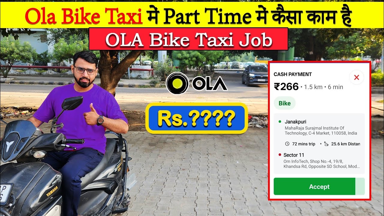 Ola Bike Taxi Part Time Earnings 🤑🔥 | Rapido Part Time Earnings | Ride on Yamaha Ray ZR 