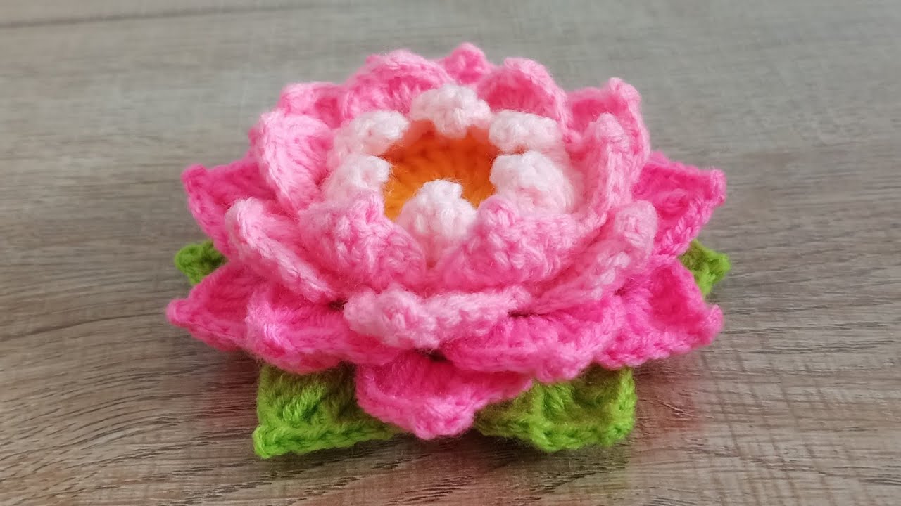 ถักดอกบัว how to crochet Lotus