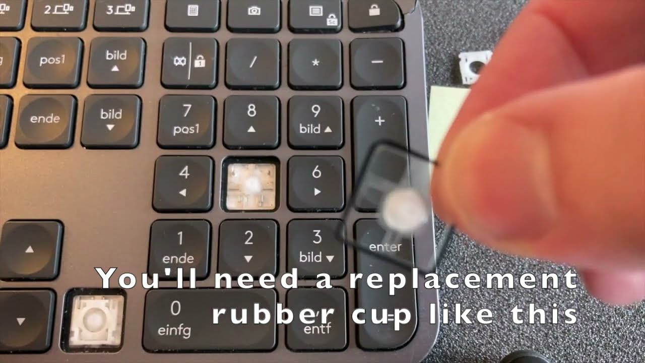 How to replace a rubber cup / dome for most keyboard keys (here: Logitech MX Keys) Gummikontakt