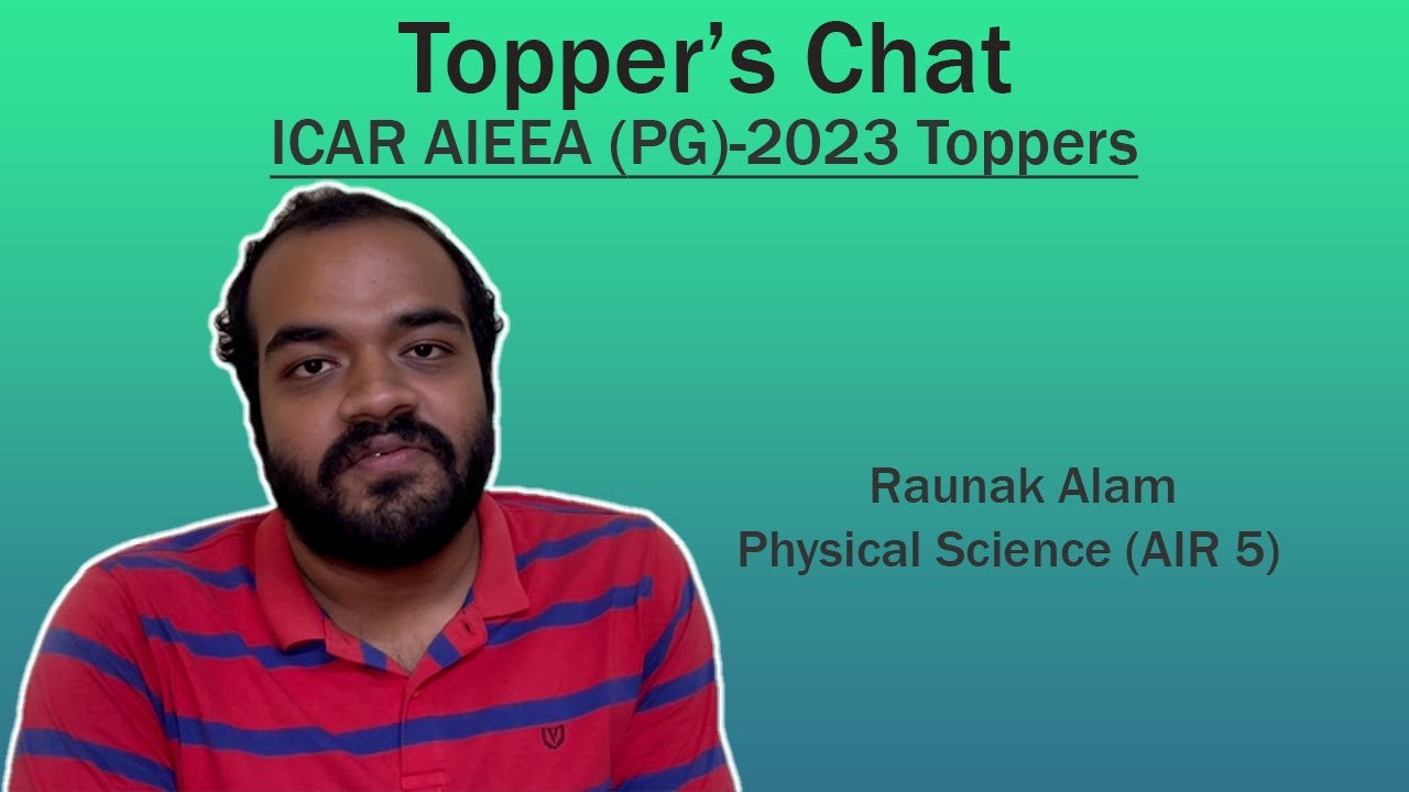 Топперс Чат | ICAR AIEEA PG 2023 (Физические науки) | ВОЗДУХ 5 | Раунак Алам #icarpg #icarpg2023