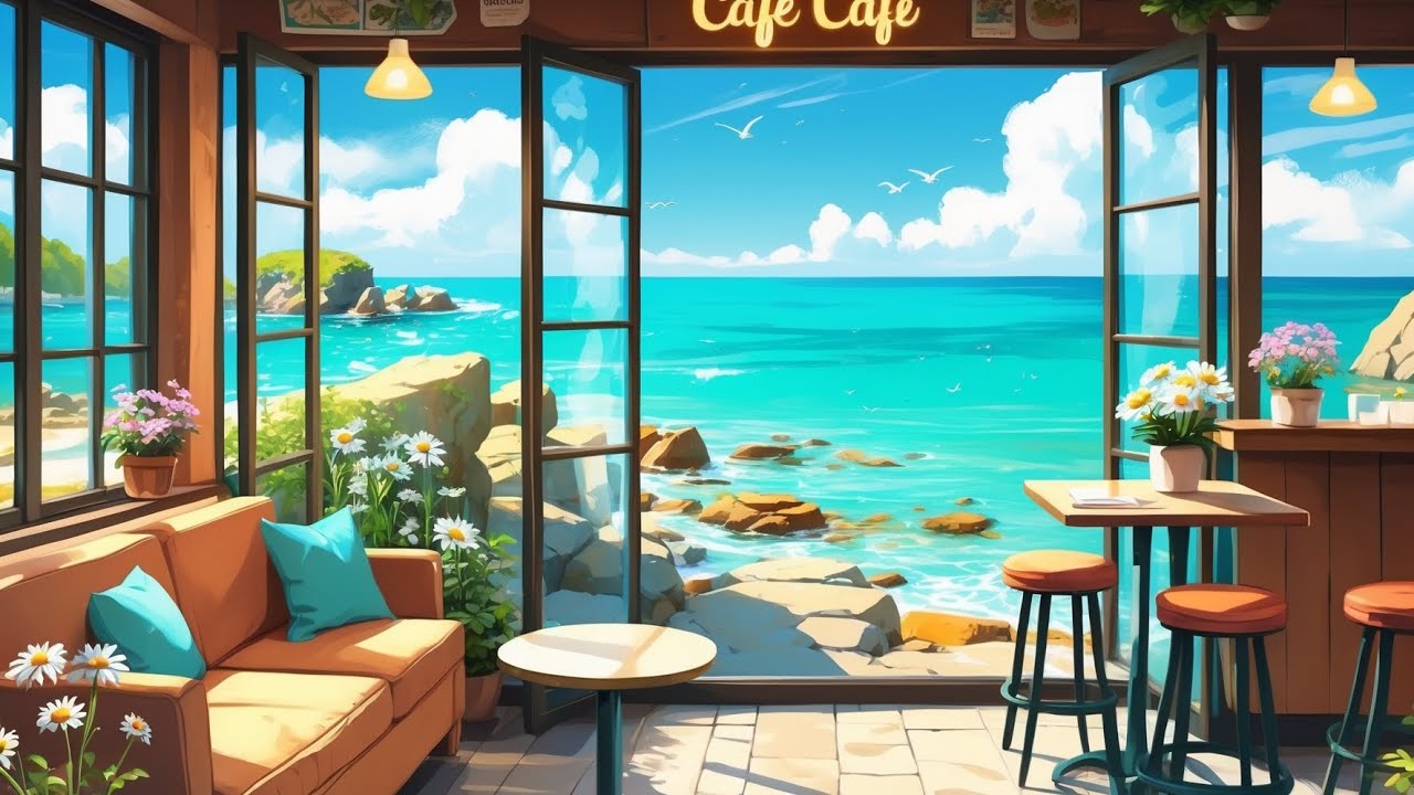 Cozy Seaside Café ☕ Aesthetic Lofi to Calm Your Mind & Deep Relaxation