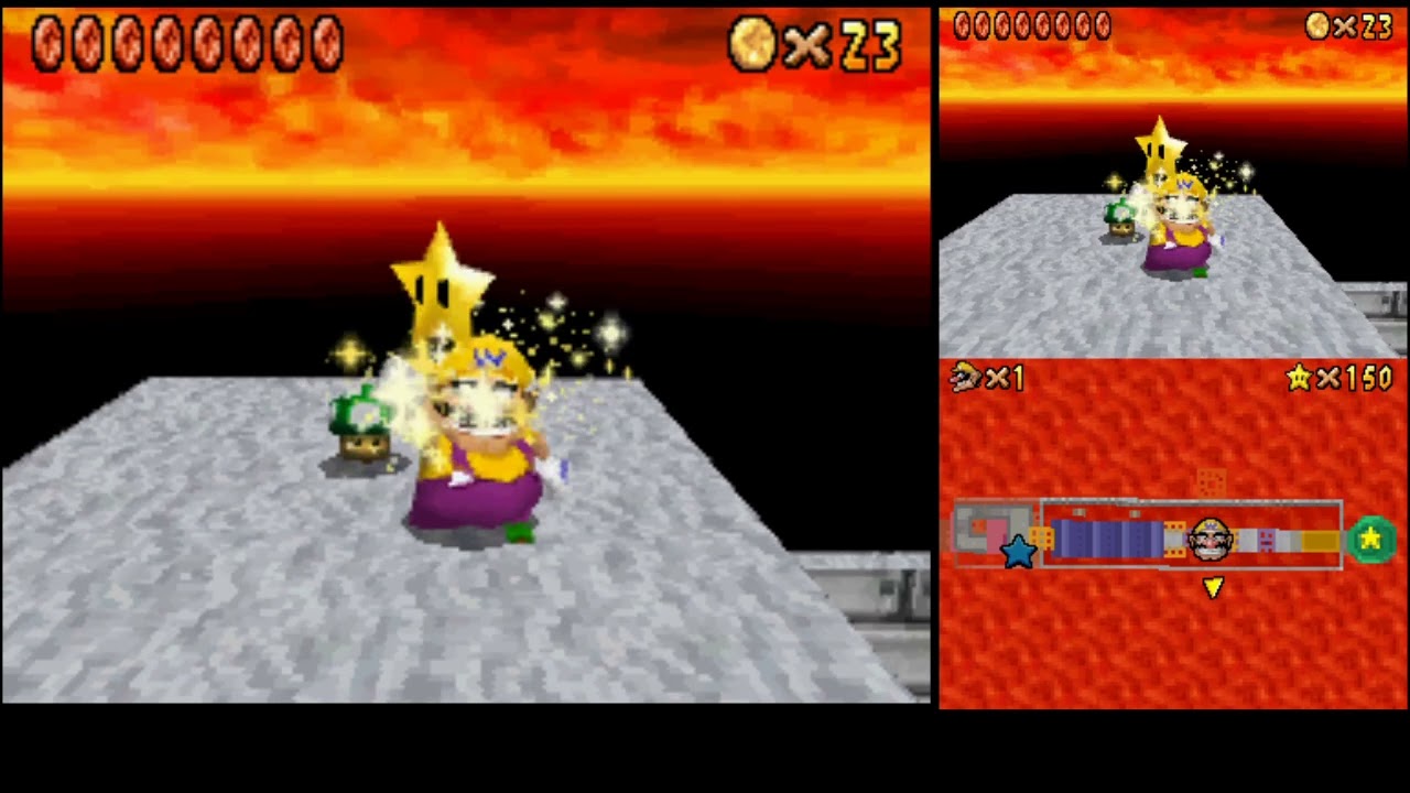 [SM64DS] Bowser in the Fire Sea 100% 2:04.96 Wario
