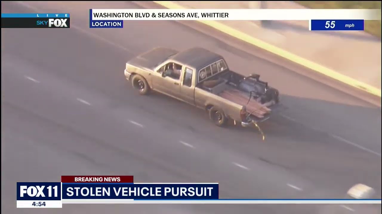 Police chase: Authorities in pursuit of allegedly stolen car in the San Gabriel Valley