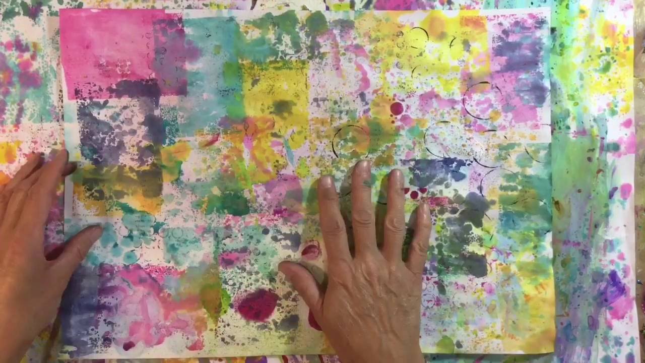 How to create quick and colourful background papers for use in collage, junk journals etc...