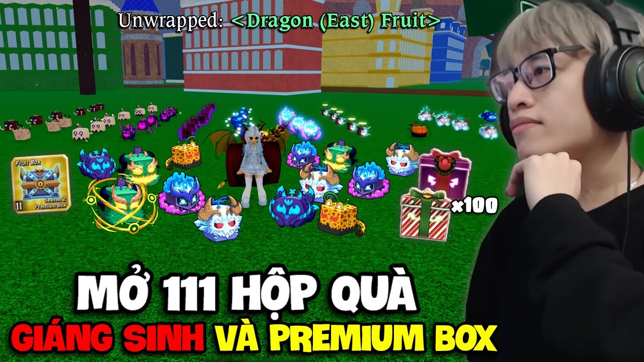 HÙNG AKIRA THỬ THÁCH MỞ 111 HỘP GIÁNG SINH VÀ PREMIUM BOX ĐỂ SỞ HỮU TẤT CẢ MYTHICAL TRONG BLOX FRUIT