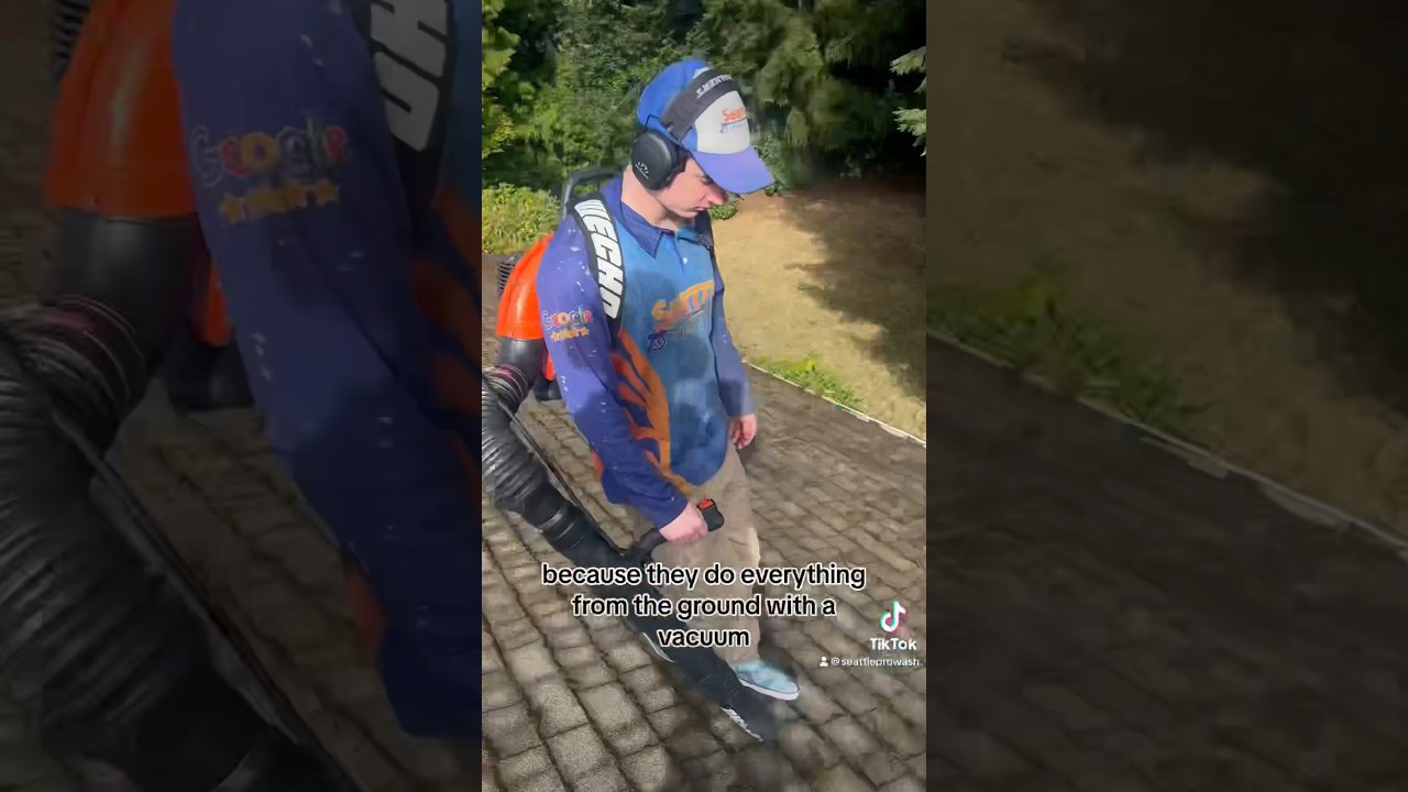 NEVER USE A VACUUM to CLEAN GUTTERS #pressurewashing #softwashing #guttercleaning #cleanwindows