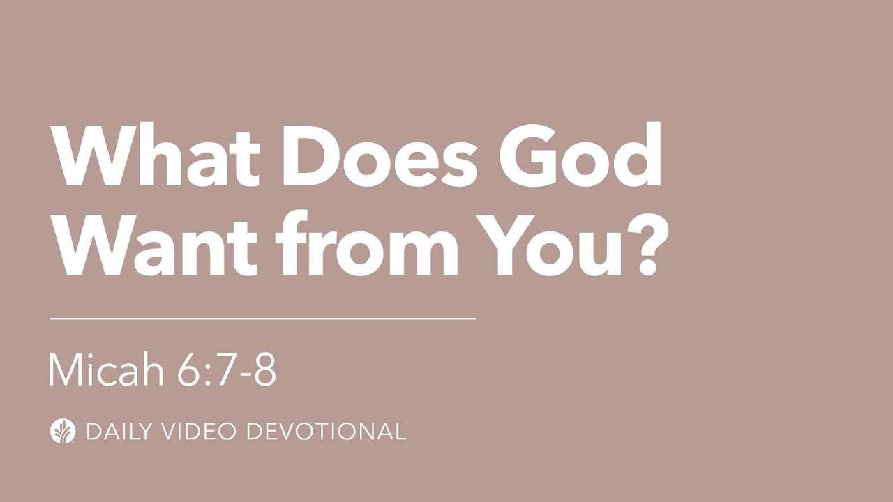 What Does God Want from You? | Micah 6:7-8 | Our Daily Bread Video Devotional