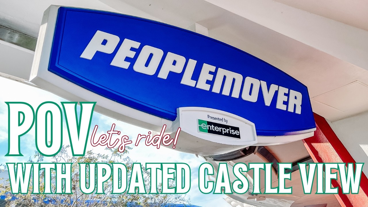 POV Peoplemover | Magic Kingdom | View of updated Cinderella Castle paint colors