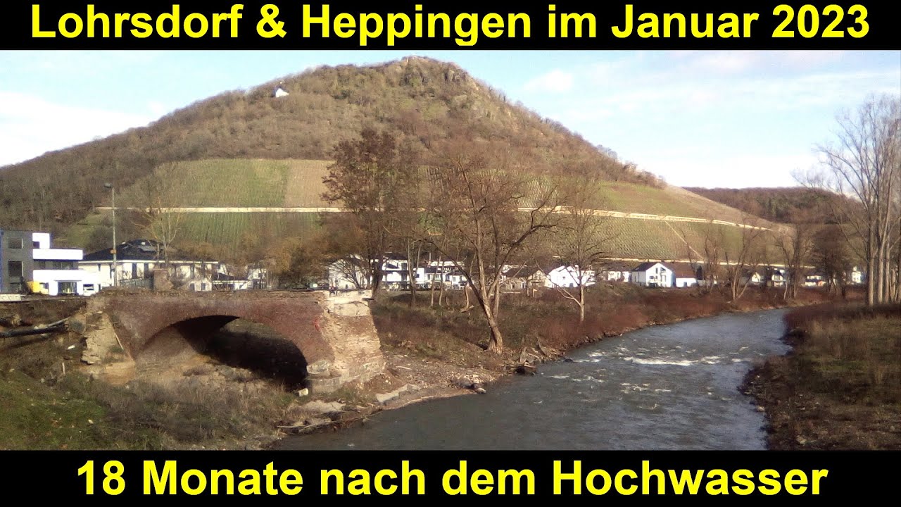 Ahrtal im Januar 2023 - Bilder des Ahrufers von Lohrsdorf, Heimersheim & Heppingen