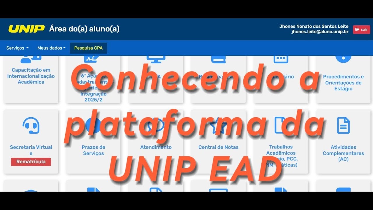 CONHECENDO A PLATAFORMA DA UNIP EAD PARTE 2