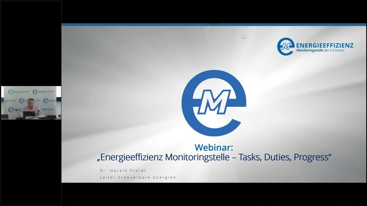 E-Control Webinar "Energieeffizienz Monitoringstelle – Tasks, Duties, Progress"