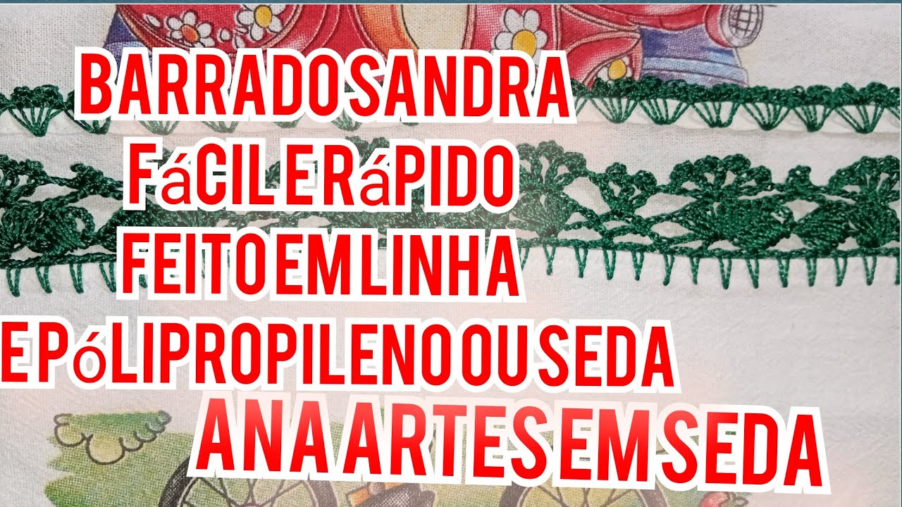  PASSO A PASSO/ Barrado Sandra fácil e rápido com três cadeiras feito em linha de pólipropileno 