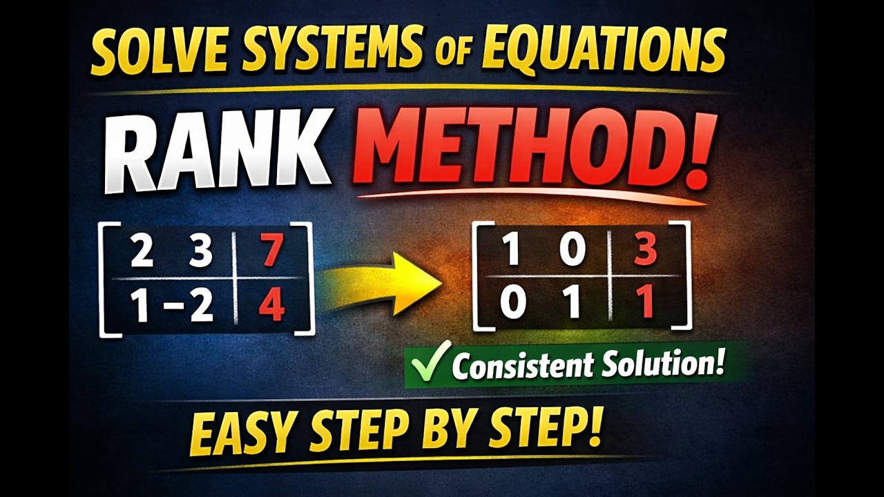 #Consistent Solutions Using Rank Method | Part 1