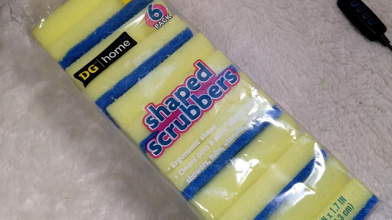 ASMR Sponge 🧽 Unpacking, Dry Sounds, and Dry Bulk Ripping New Kitchen Sponges 🧽 600 IG Followers!