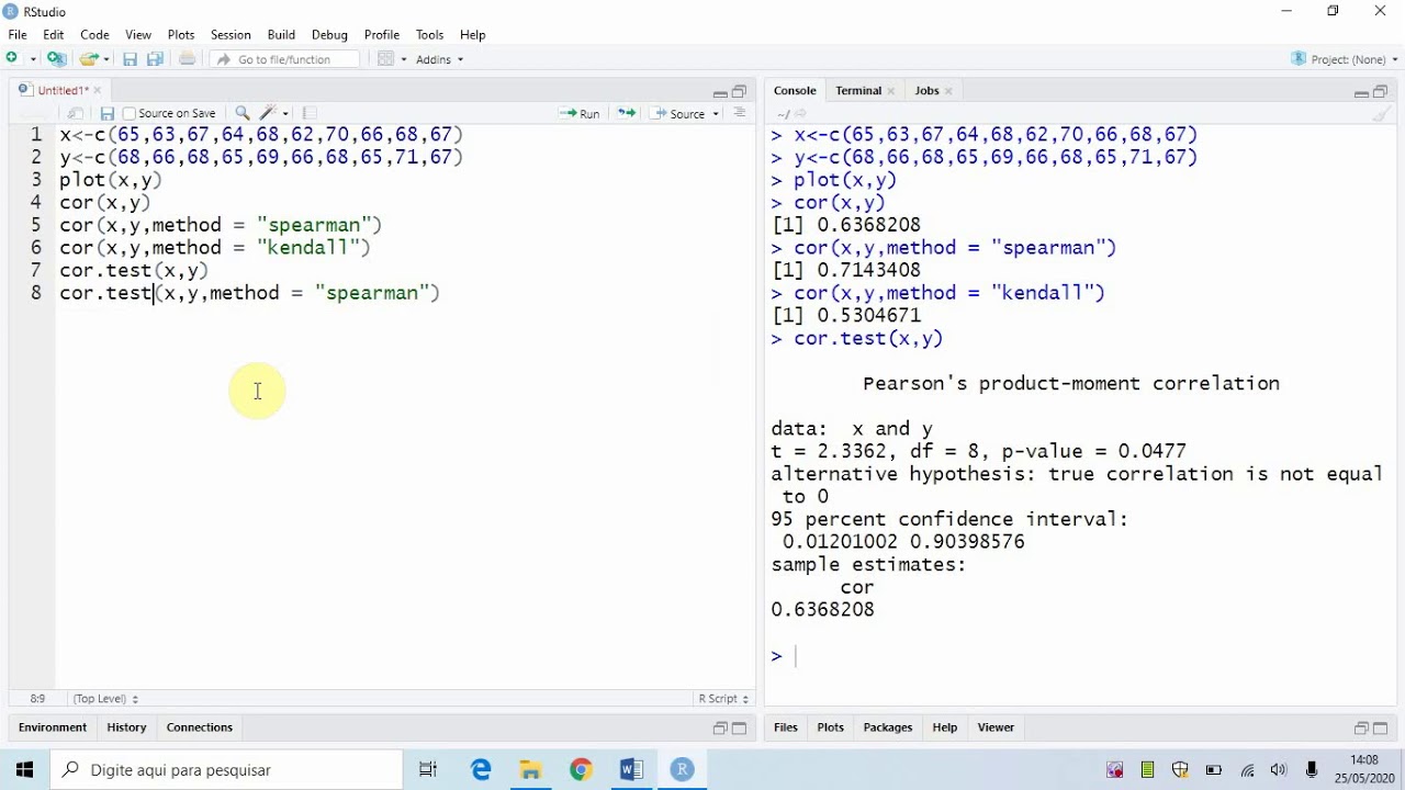 AULA 17 – ANÁLISE DE CORRELAÇÃO NO RStudio