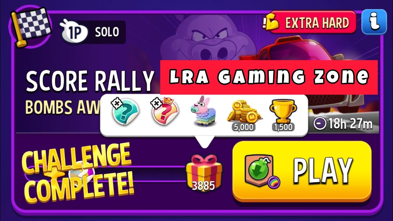 Score Rally Bombs Away Rainbow EXTRA HARD Solo Challenge 3885 Score | LRA Gaming Zone
