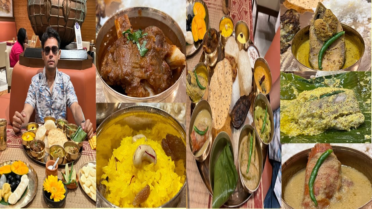 ILISH MUTTON BHETKI PATURI PRAWN দ্বারা সমৃদ্ধ Aaheli Peerless Innএর Bhuribhoj Bengali Thali Best ||