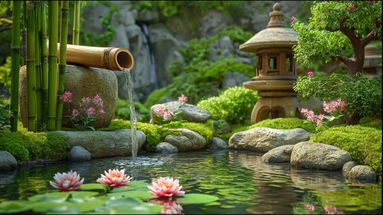 Relaxing Bamboo Water Sounds 💧 Calming Sleep Music for Stress Relief, Peaceful Mind & Rest