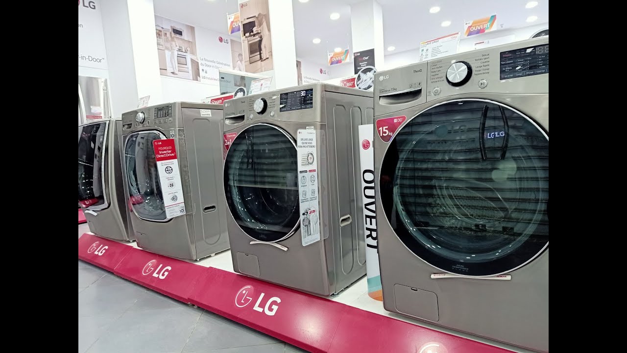 غسالات الجي في محل اولاد موسى showroom LG ouled moussaمع شرح طريقة تشغيل الغسالة 15/8