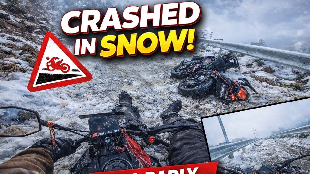 Snow Ride Gone Wrong 😱 | Bike Crashed in Snow | I Fell Badly 💔