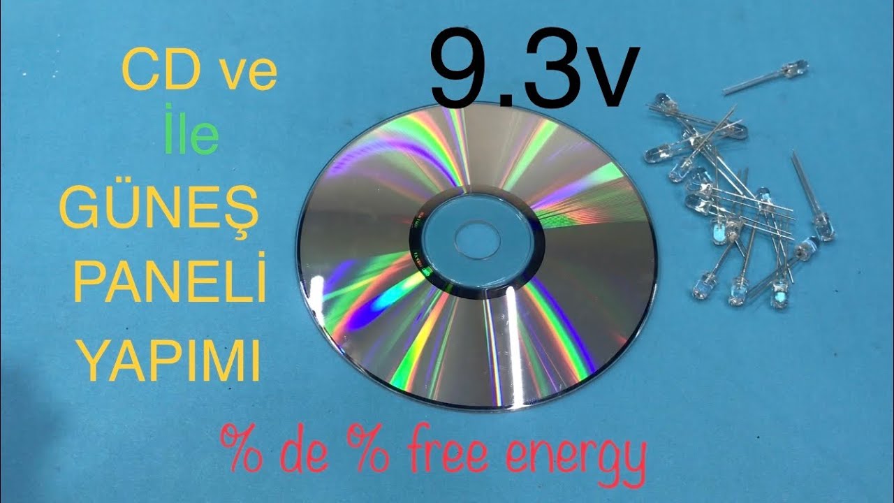 CD ve LED ile GÜNEŞ PANELİ YAPIMI - SOLAR PANEL YAPIMI - How to make solar cell